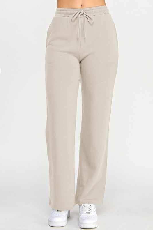 FLEECE STRAIGHT LEG HIGH-RISE JOGGER