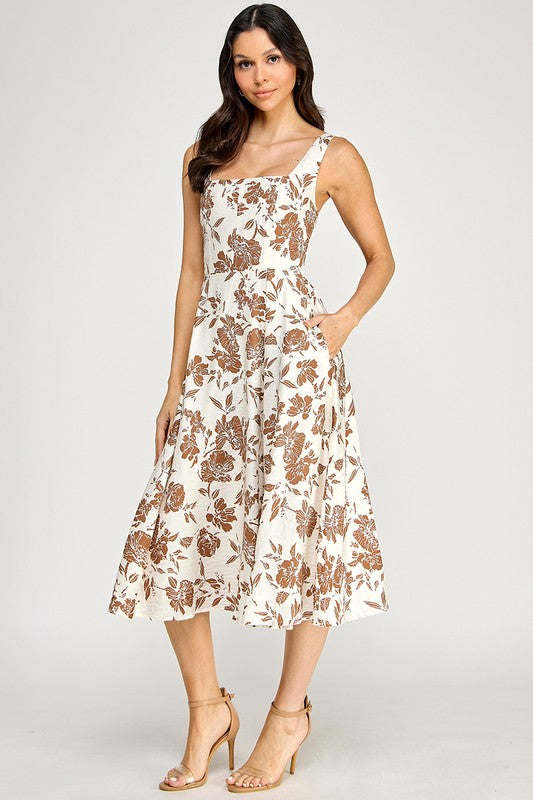 knee length dresses for ladies Petal and Pup Women's Rose Midi Dress main image 1