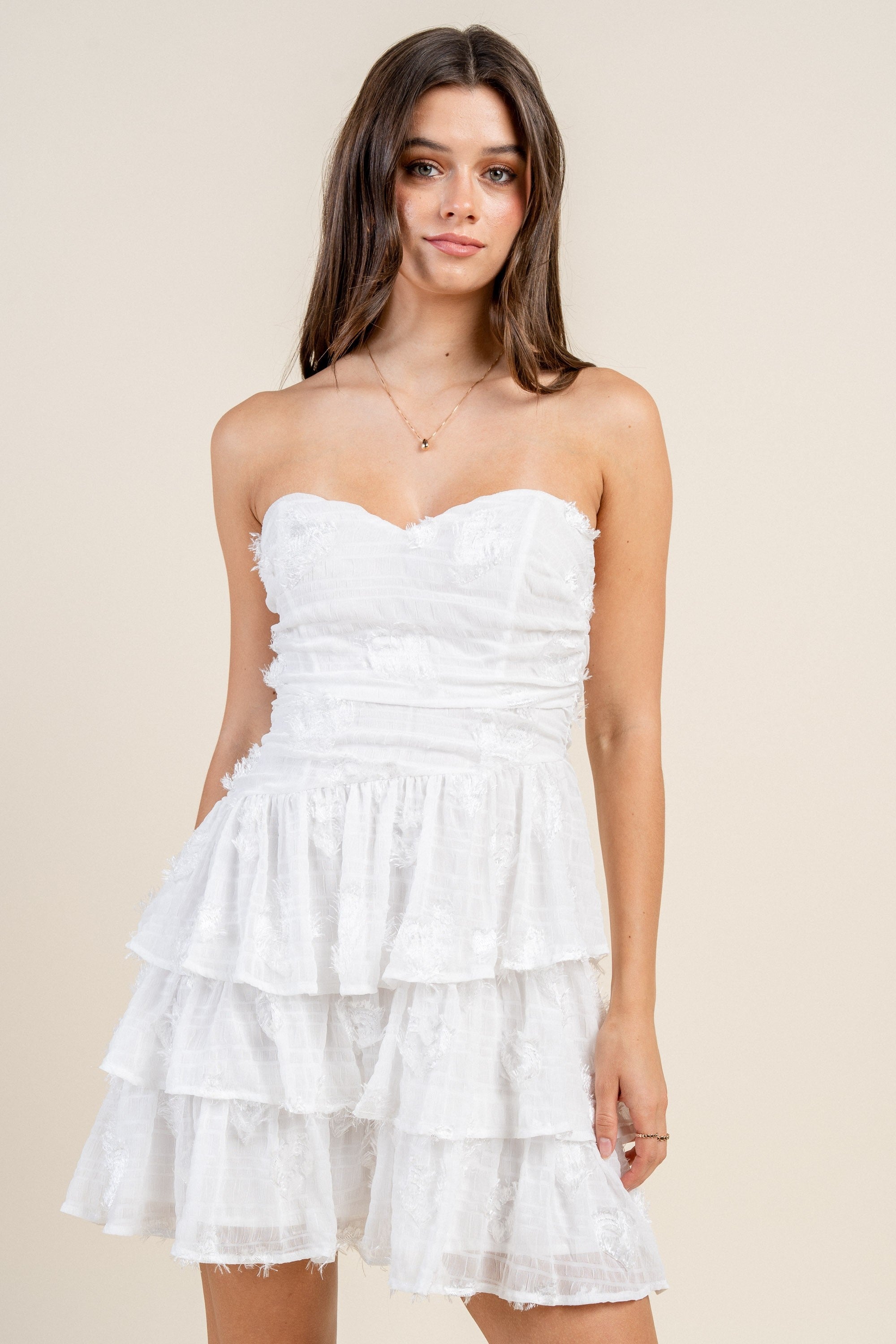 asymmetrical tiered dress ASYMMETRICAL TIERED MINI DRESS L
