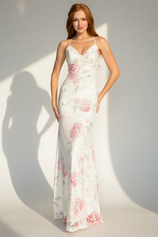 FLORAL LACE MAXI DRESS