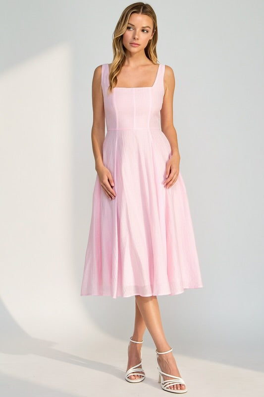 MCKENZIE SQUARE NECK MIDI DRESS