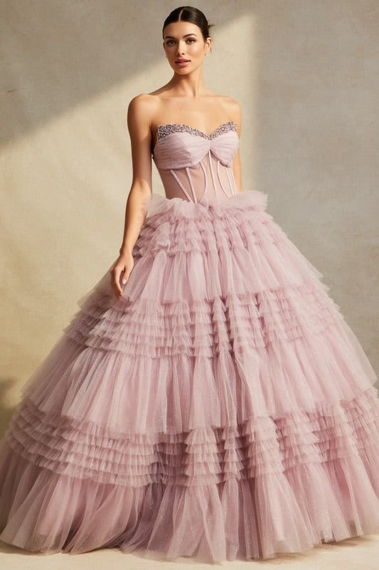 CORSET STRAPLESS BALL GOWN