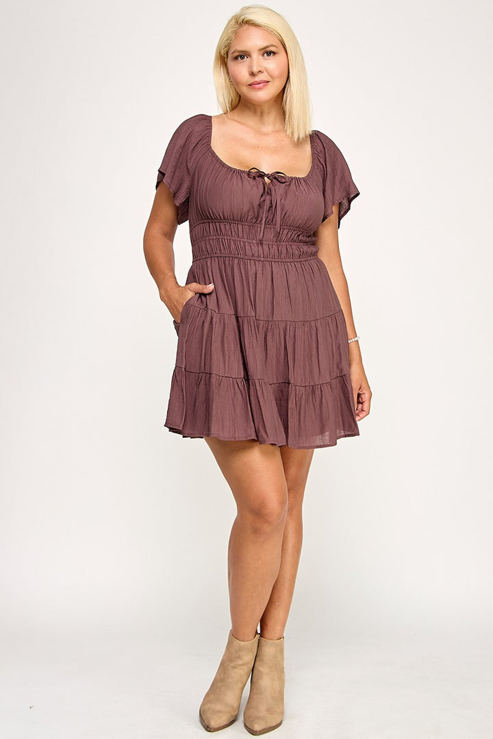 TIERED OPEN BACK DRESS