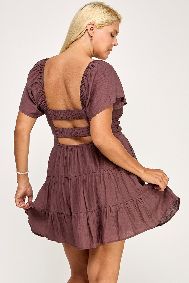 TIERED OPEN BACK DRESS