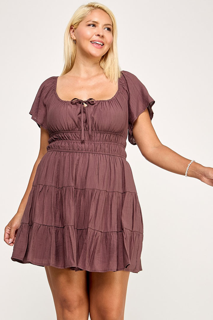 TIERED OPEN BACK DRESS