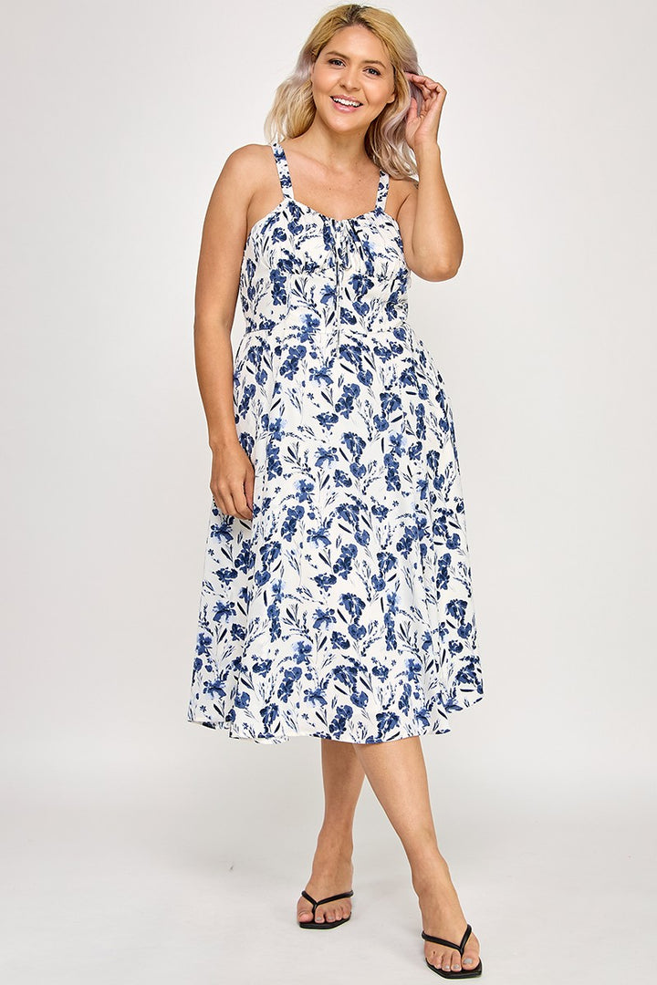 FLORAL ALINE MIDI DRESS 1X