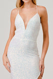 SEQUIN V-WIRE BRIDAL STYLE SLIP ON MAXI DRESS