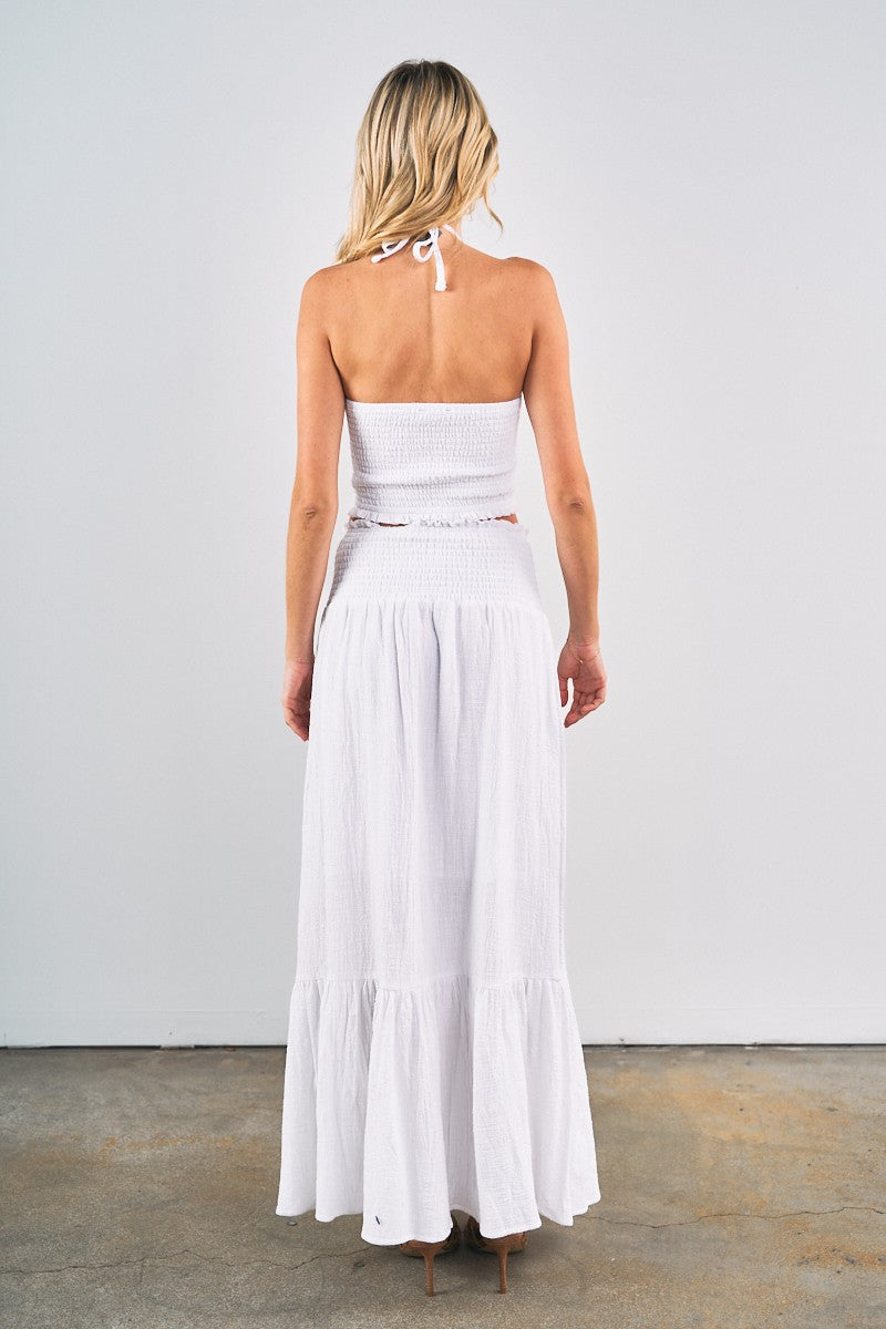 HALTER TIE TANK AND MAXI SKIRT SET