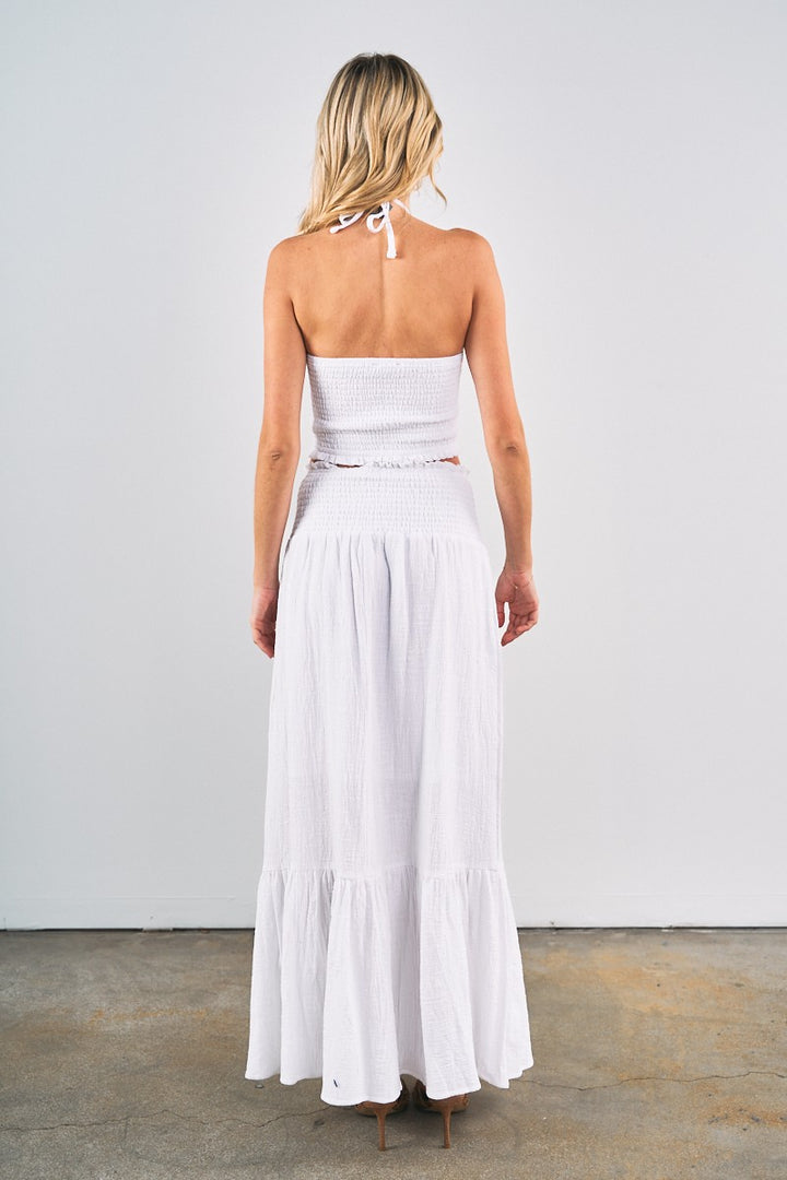 HALTER TIE TANK AND MAXI SKIRT SET