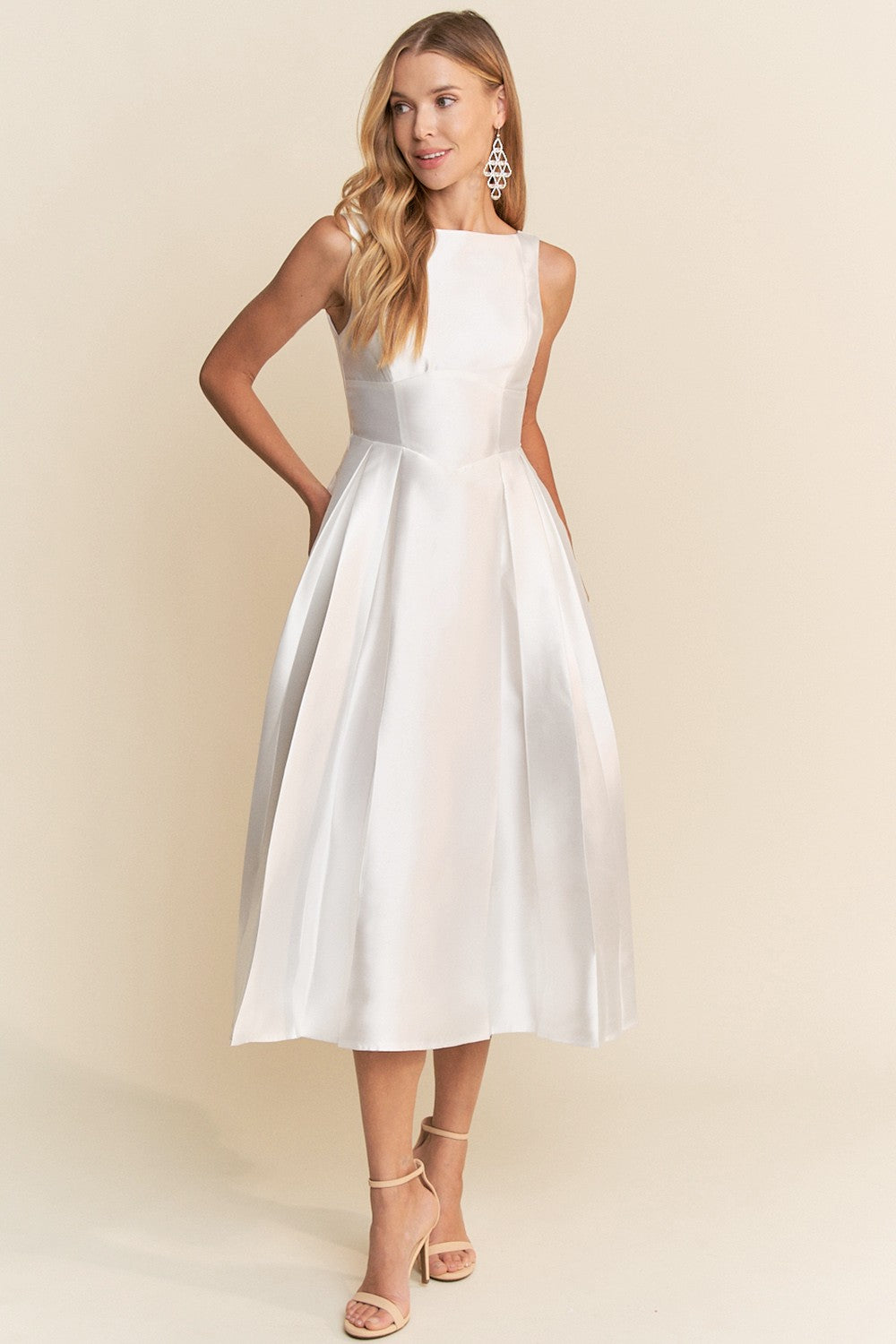 A-LINE MIDI DRESS WITH POCKETS S