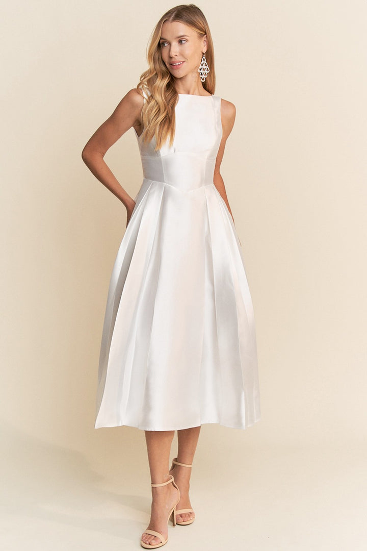 A-LINE MIDI DRESS WITH POCKETS