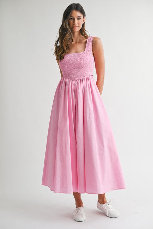 POPSICLE PINK MIDI DRESS