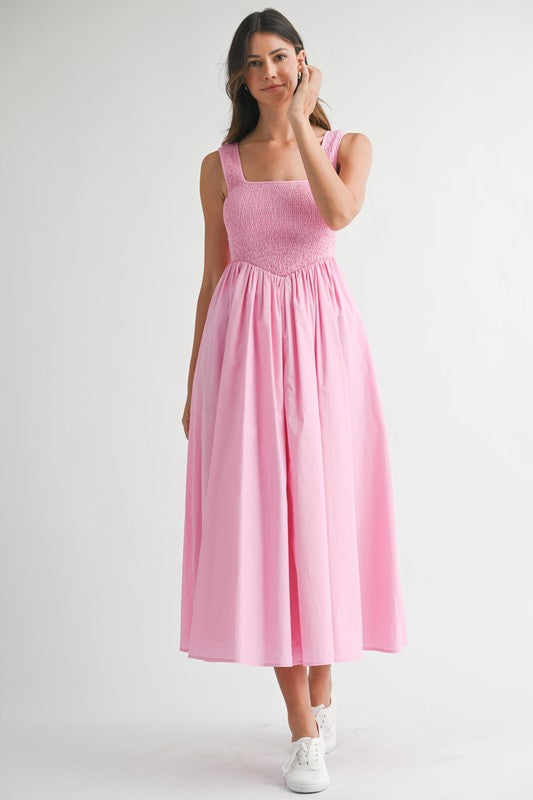 POPSICLE PINK MIDI DRESS