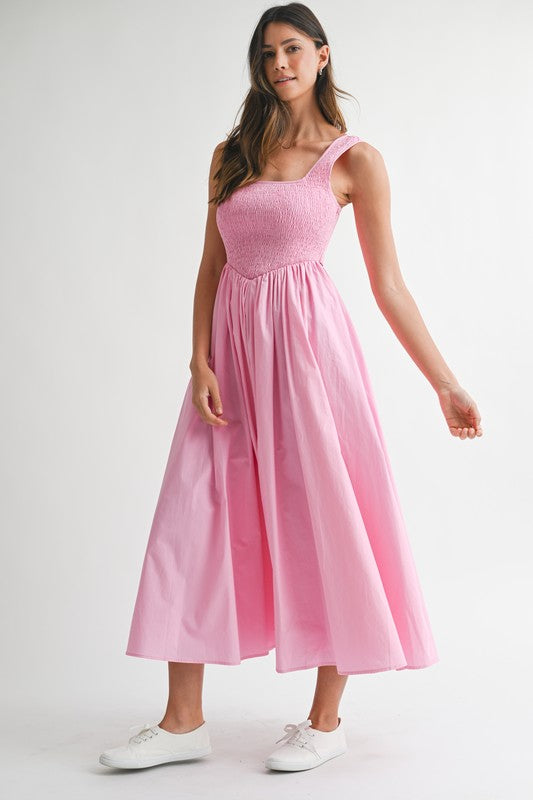 POPSICLE PINK MIDI DRESS