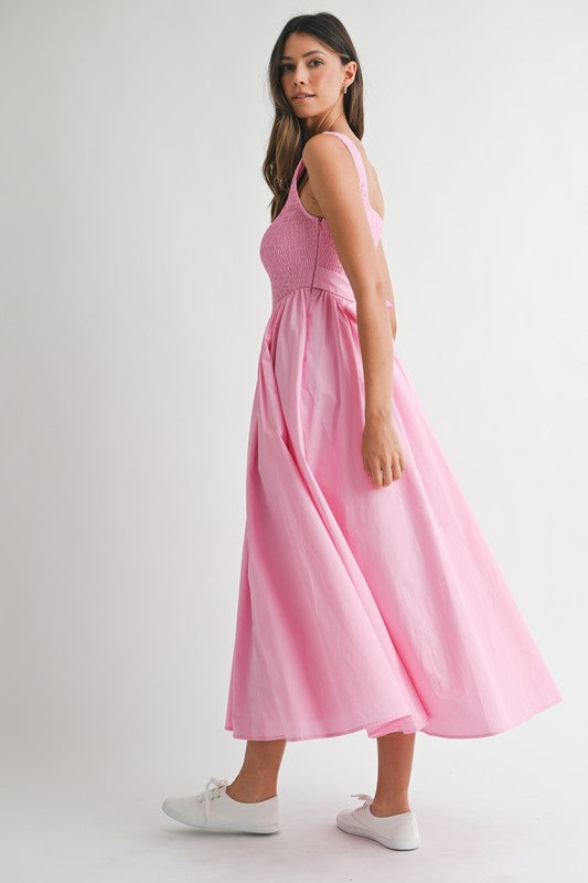 POPSICLE PINK MIDI DRESS
