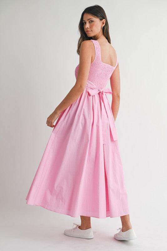 POPSICLE PINK MIDI DRESS