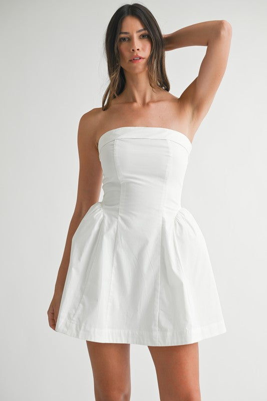 STRAPLESS POPLIN DRESS
