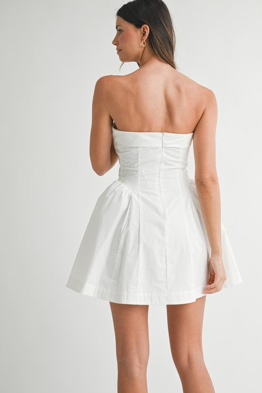 STRAPLESS POPLIN DRESS