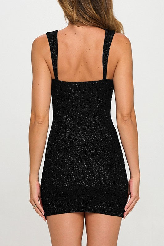 GLITTER SLIT BODYCON DRESS
