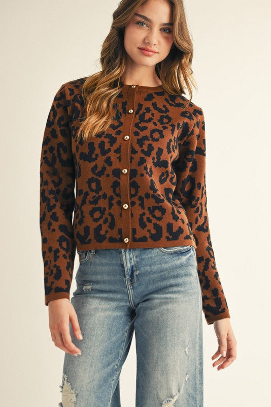 LEOPARD PRINT CARDIGAN