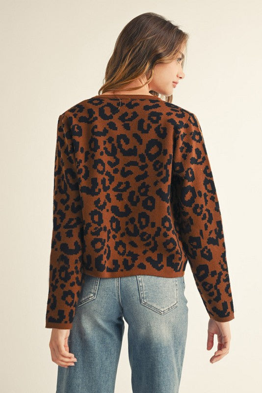 LEOPARD PRINT CARDIGAN