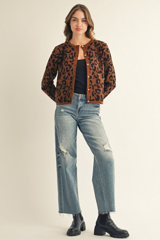 LEOPARD PRINT CARDIGAN