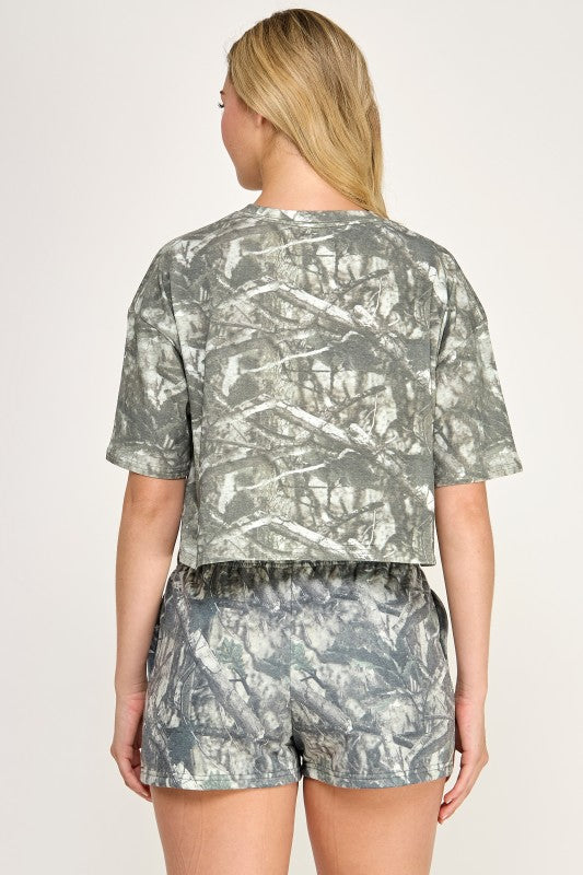 CROP CAMO TEE
