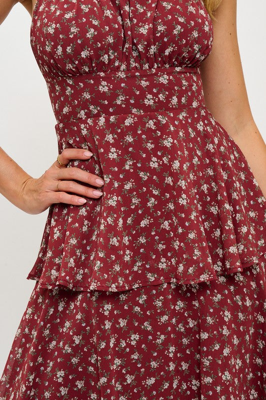 FLORAL TIERED MAXI DRESS
