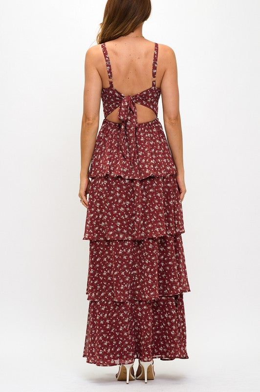 FLORAL TIERED MAXI DRESS