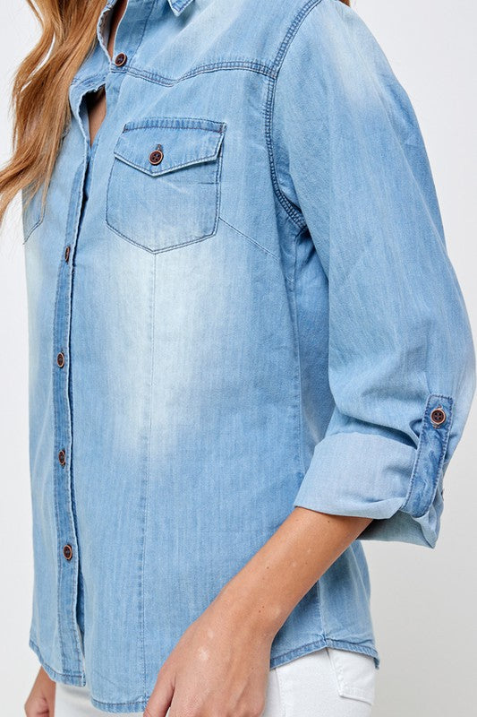 Chambray button up shirt