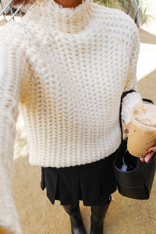 CHUNKY MOCK NECK SWEATER