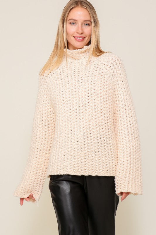 CHUNKY MOCK NECK SWEATER