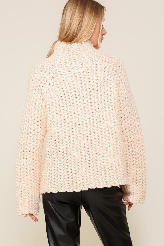 CHUNKY MOCK NECK SWEATER