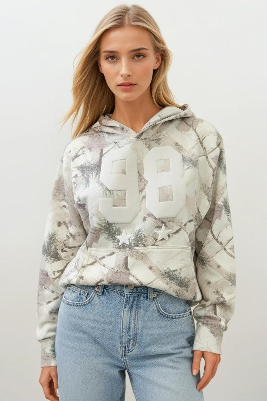 FLEECE CAMO RELAXED FIT PULLOVER HOODIE 98 PRINT