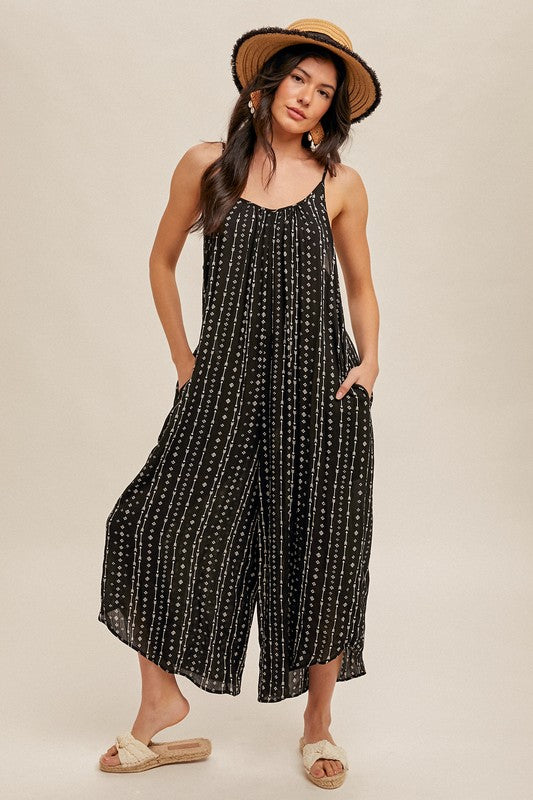OVERSIZE AZTEC PRINT JUMPSUIT
