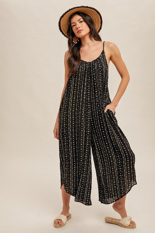 OVERSIZE AZTEC PRINT JUMPSUIT