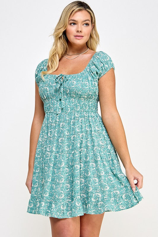 PAISLEY PRINT CRINKLE DRESS