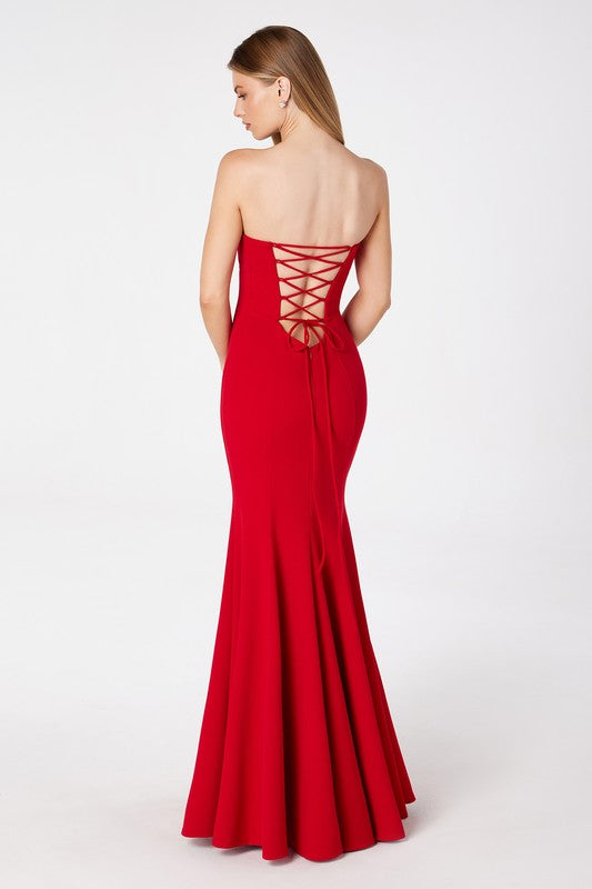 LACED IN LOVE STRAPLESS GOWN