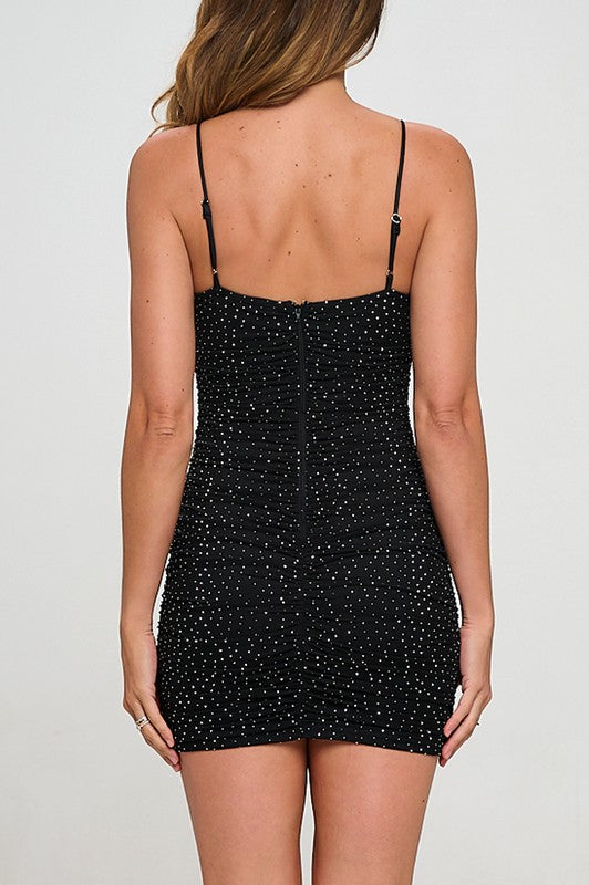 EMBELLISHED PLUNGING NECKLINE MINI