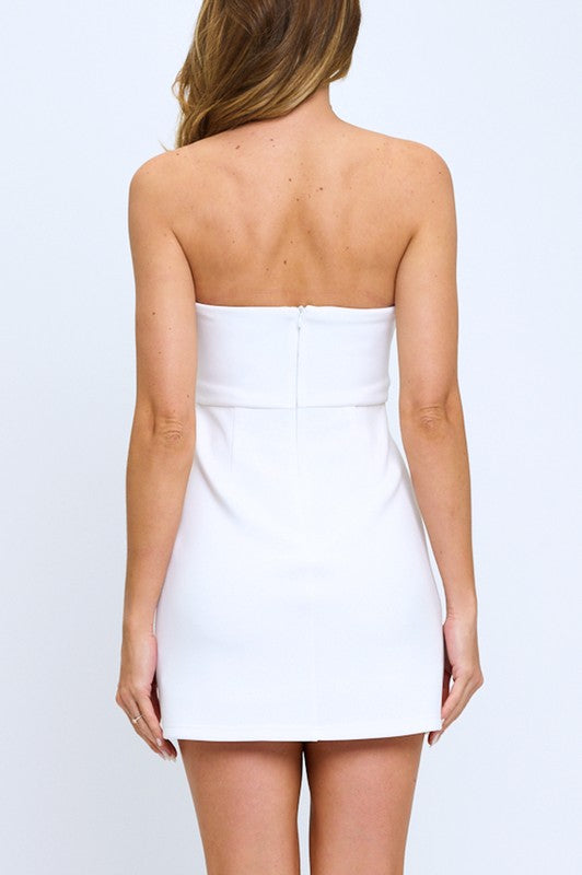 STRAPLESS MINI POCKET DRESS