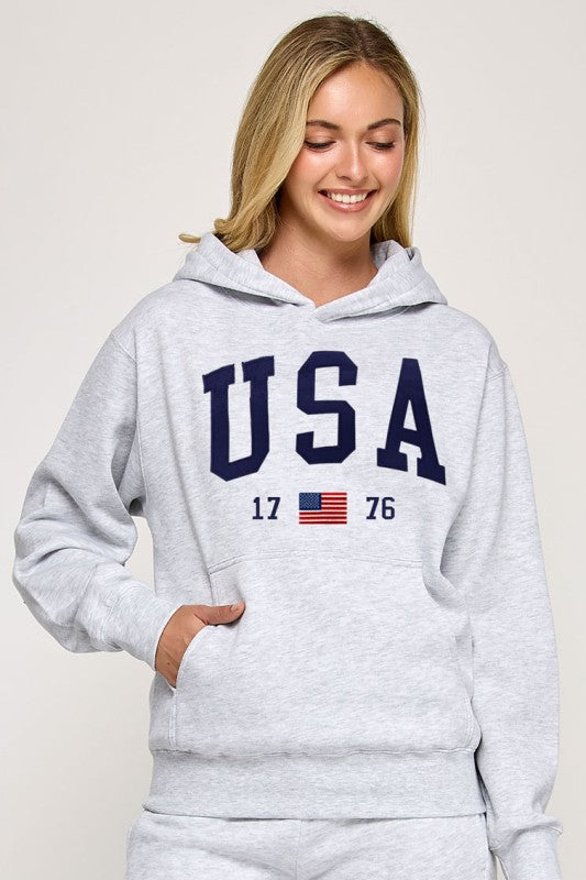 BOYFRIEND'S USA EMBROIDERY HOODIE
