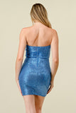 SEQUIN STRAPLESS BUSTIER MINI DRESS