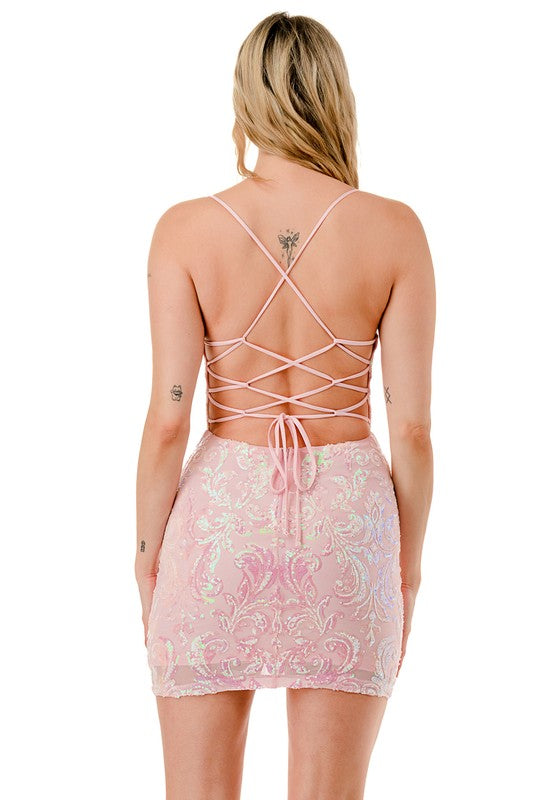 SEQUIN SWEETHEART BODYCON DRESS