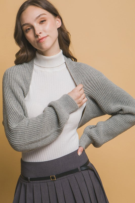 RIBBED BOLERO SHRUG
