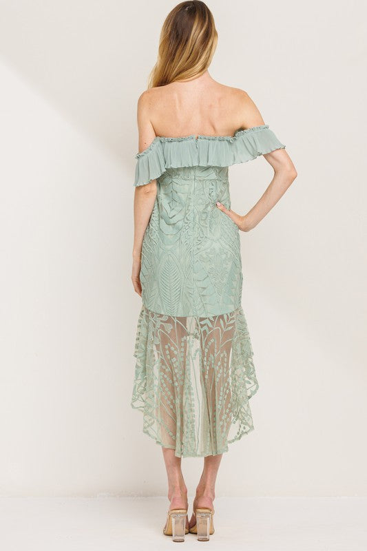 VINTAGE LACE BOHO CHIC DRESS