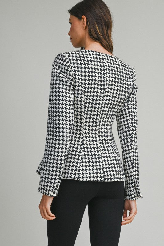 TIMELESS HOUNDSTOOTH STATEMENT BLAZER