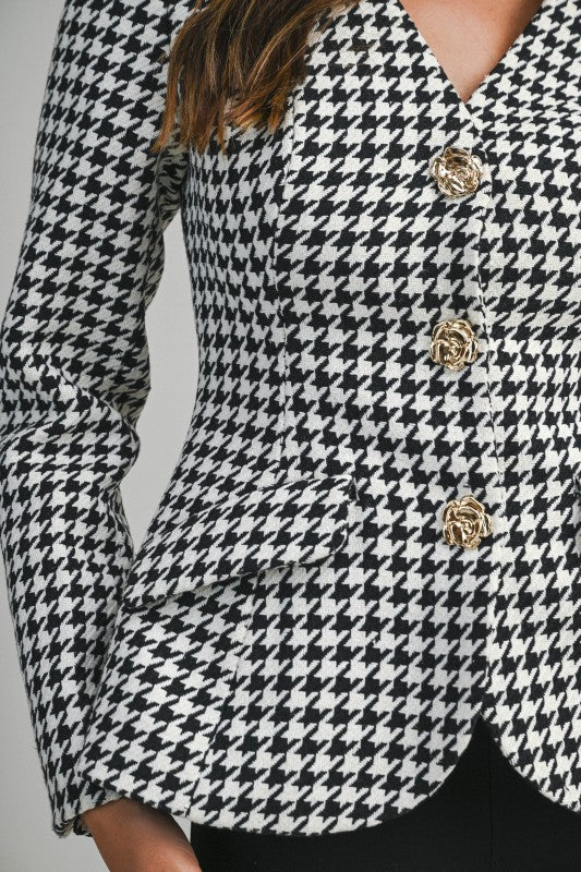 TIMELESS HOUNDSTOOTH STATEMENT BLAZER