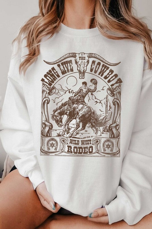LONG LIVE THE COWBOY GRAPHIC BRUSHED SWEATSHIRTS