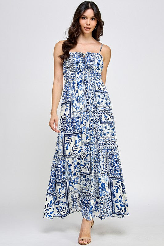 TIE FRONT MIDI DRESS