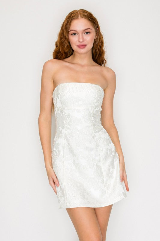 VINTAGE INSPIRED STRAPLESS DRESS